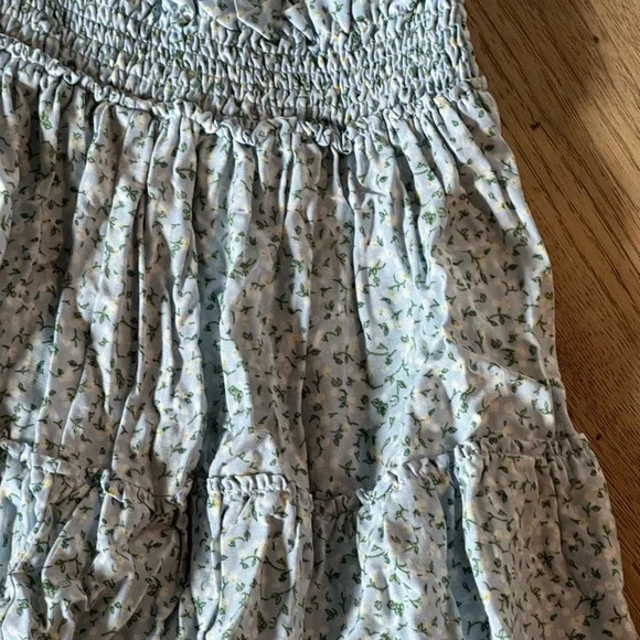 Wild Fable Light Blue Floral Smocked Mini Skirt NWT Size Large - Picture 4 of 7